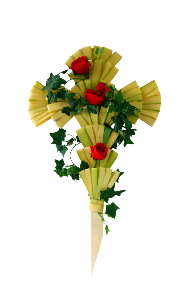 Cruz de palma rosa