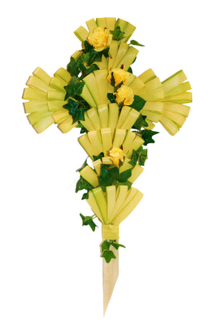 Cruz de palma rosa